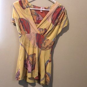 Sweet Pea yellow with colorful pattern